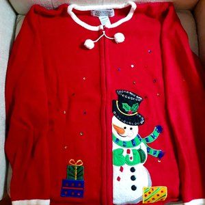 Women's Christmas Cardigan Sweater Size M